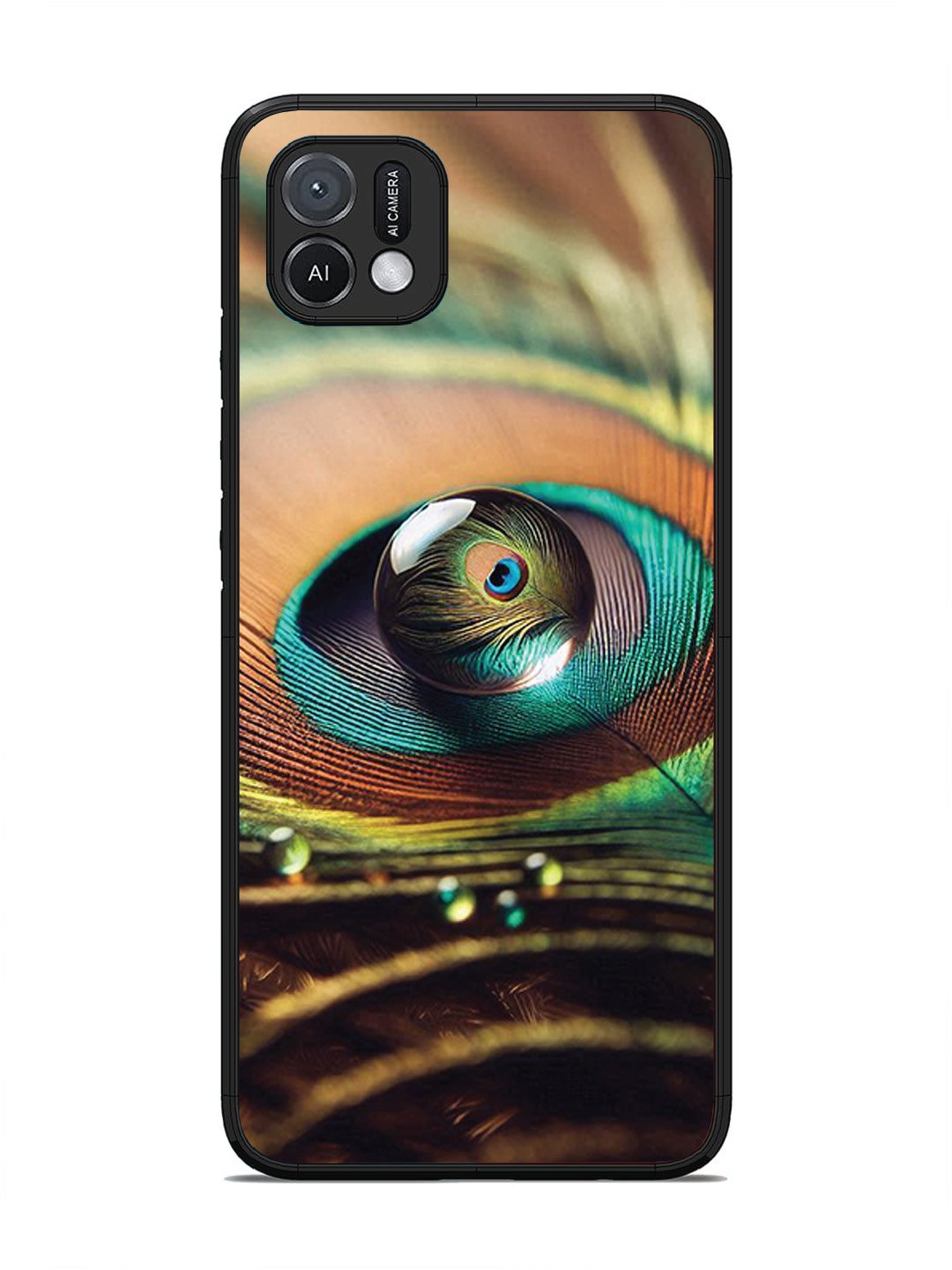 Oppo A16K Water Drop On Peacock Feather