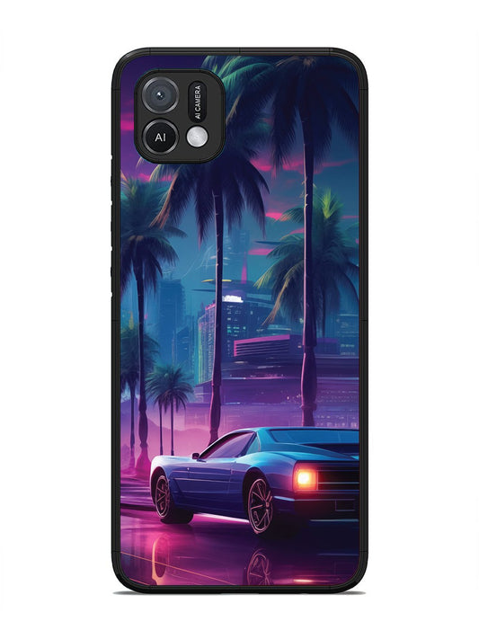Oppo A16K sunset-sports-car-city-palm-trees