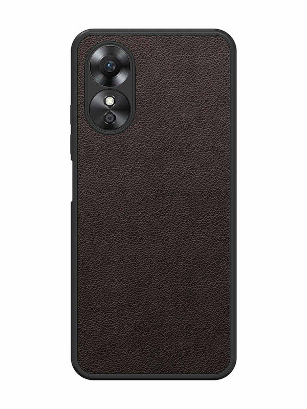Oppo A17 Print of Brown Leather Pattern