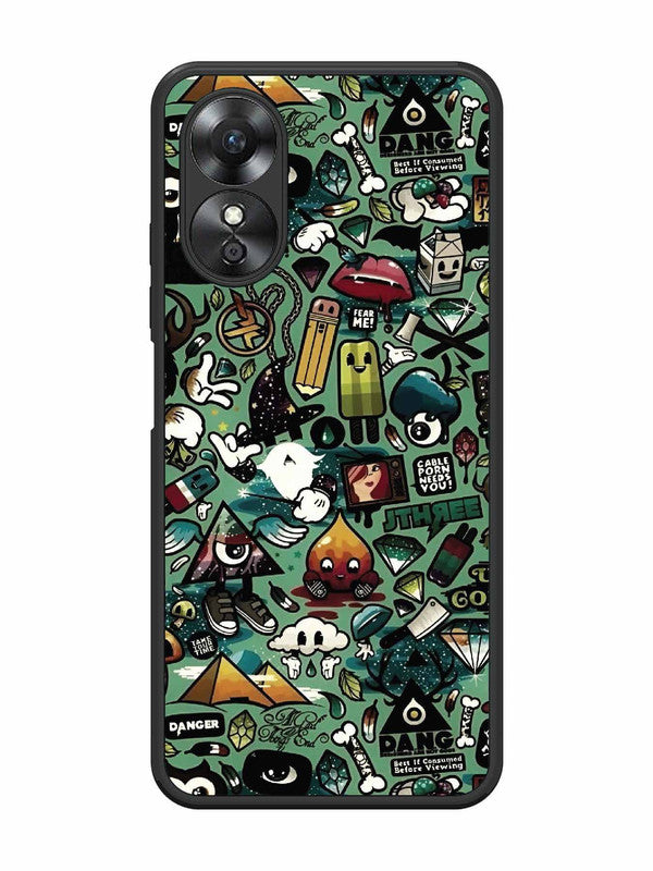 Oppo A17 Pop Art Doodle Graffiti Collage