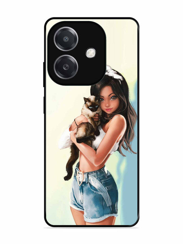 Oppo A3x Cute Girl with Cat