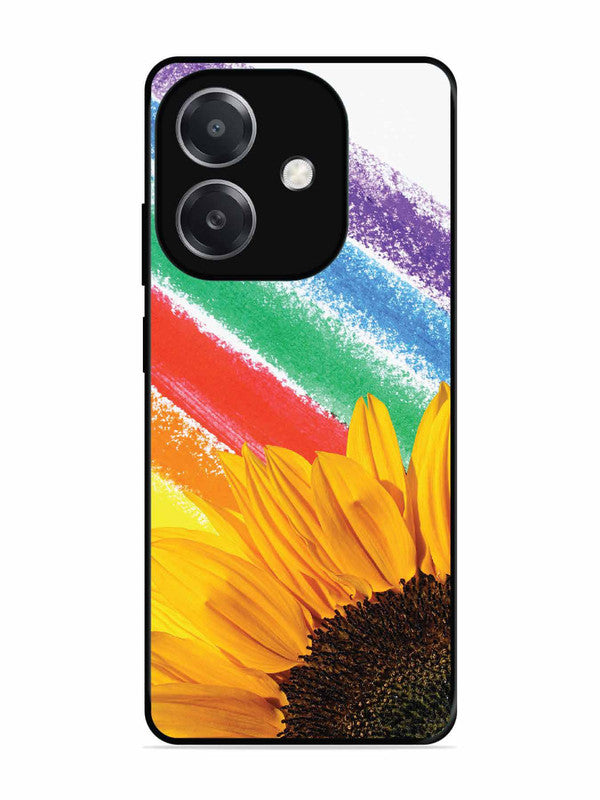 Oppo A3x Sunflower on Colourful Lines