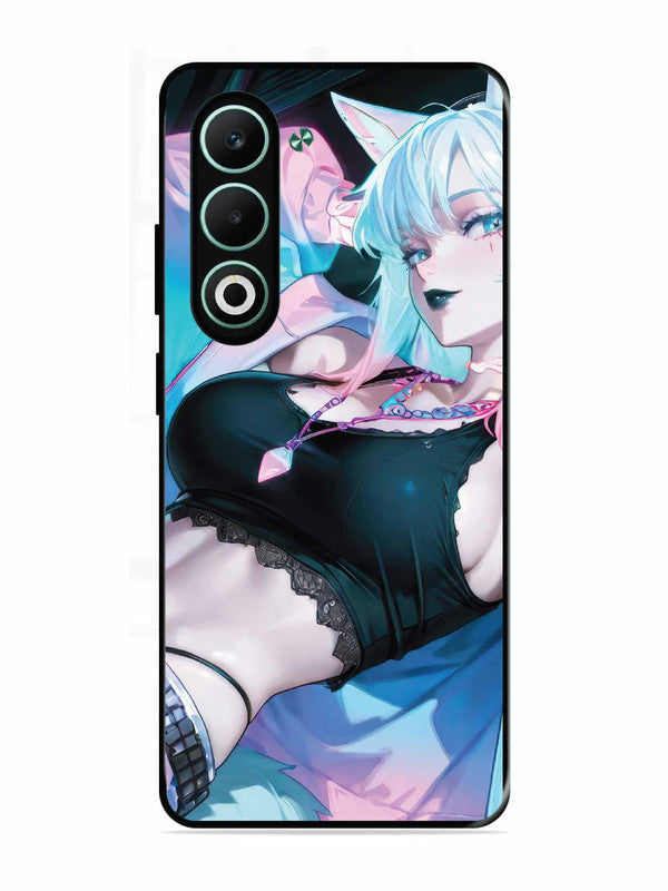 Oppo A5 5G anime girl fox headpohone white Hair