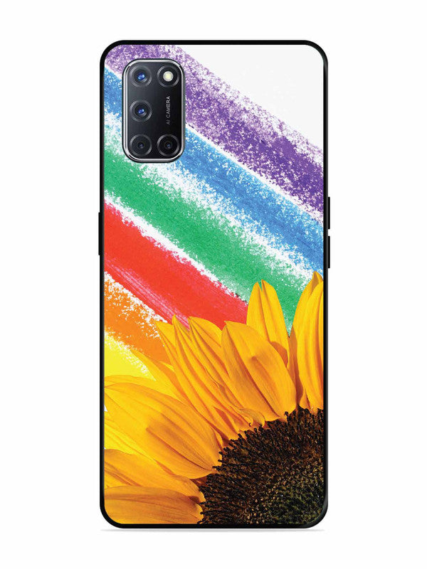 Oppo A52 Sunflower on Colourful Lines