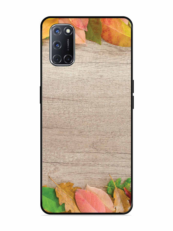 Oppo A52 Autumn Leafs On Wooden Table