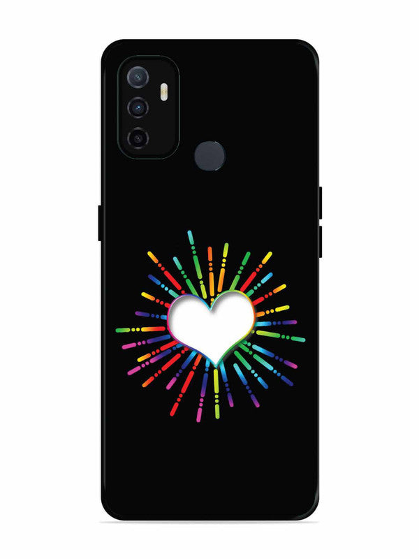 Oppo A53 Colourful Heart on Black