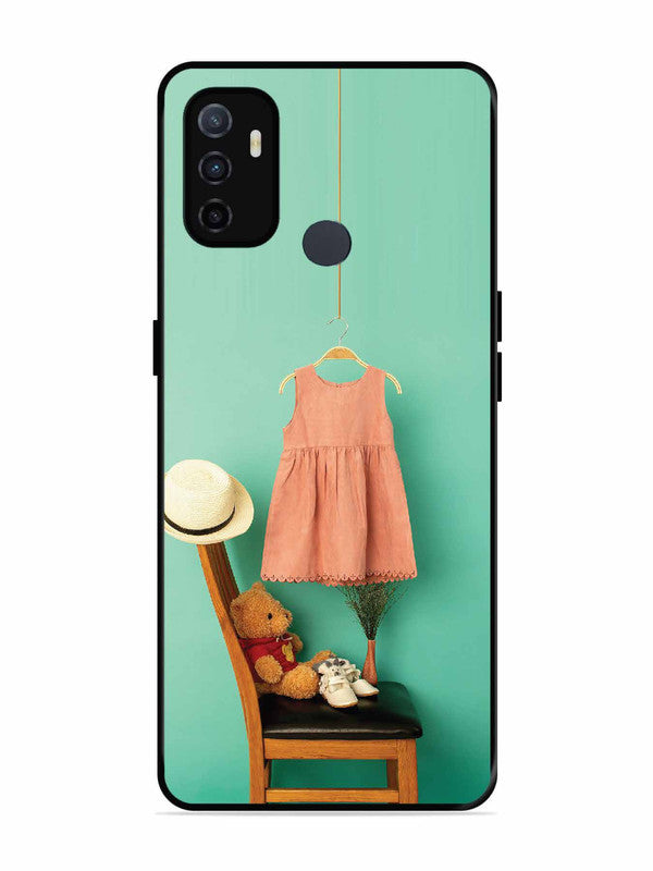Oppo A53 Trendy dress for girl near toy bear