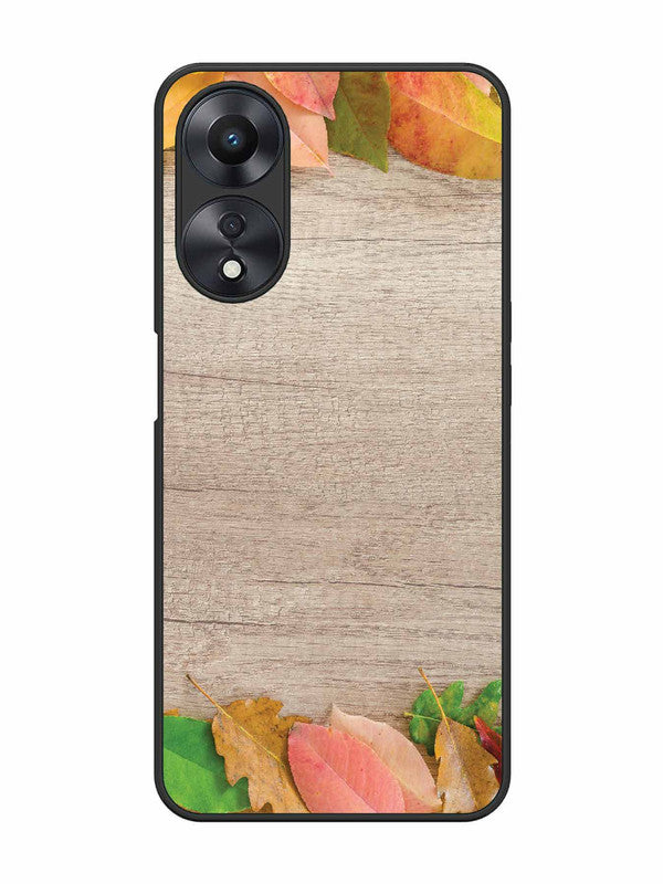 Oppo A58 5G Autumn Leafs On Wooden Table