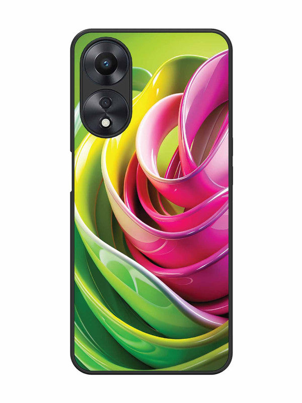 Oppo A58 5G Vibrant Swirl Glossy Ribbon Art