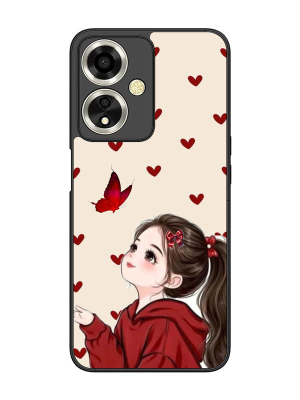 Oppo A59 5G Beautiful girl with red butterfly