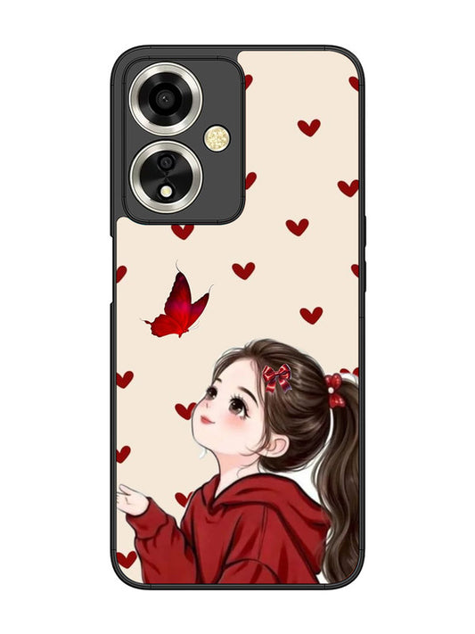 Oppo A59 5G Beautiful girl with red butterfly