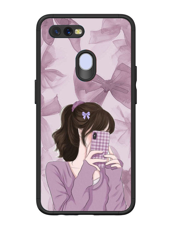 Oppo A7 Pinky Girl taking selfie