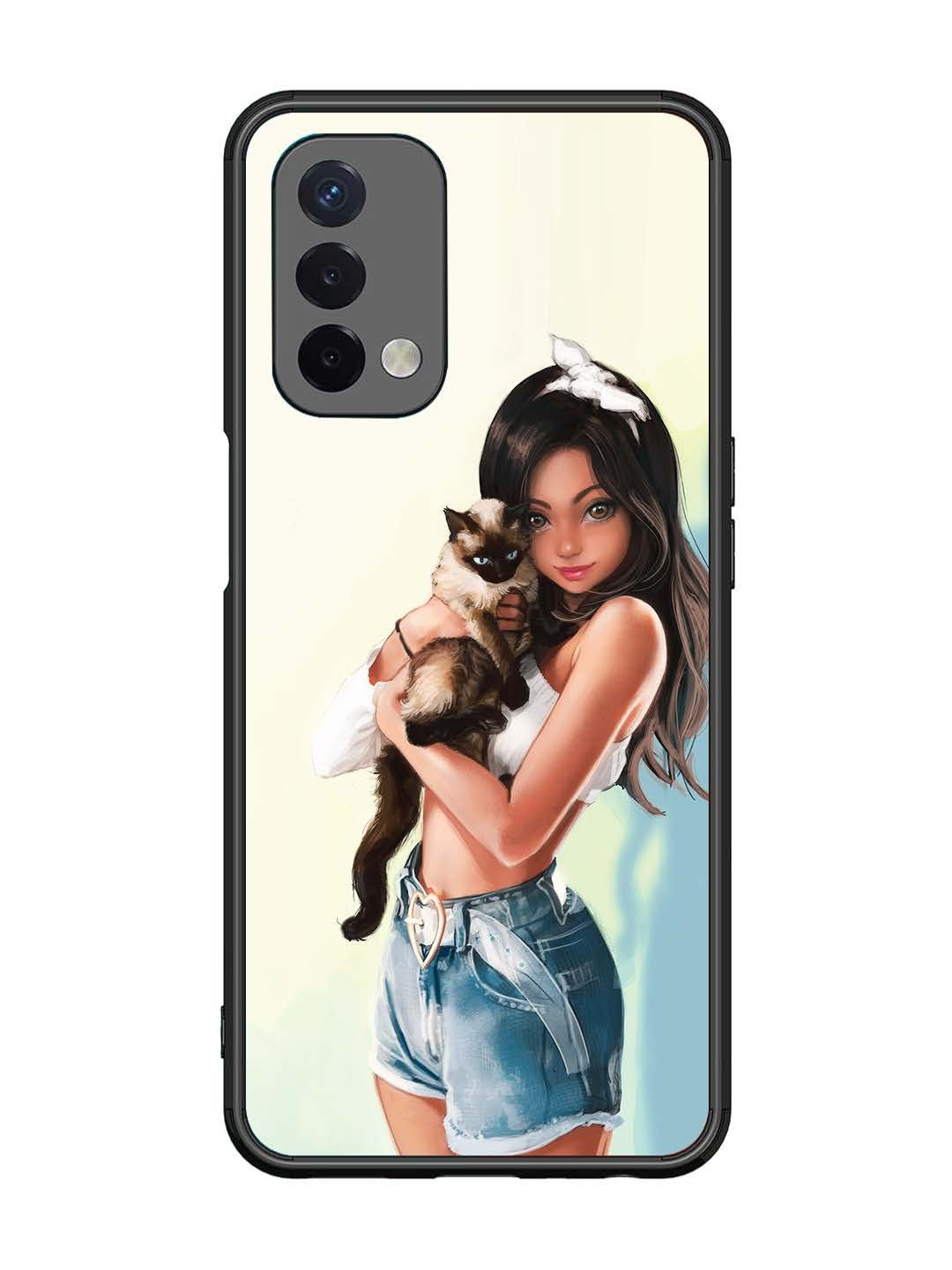 Oppo A74 5G Cute Girl with Cat