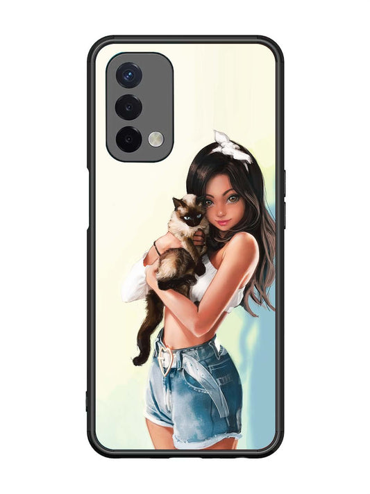 Oppo A74 5G Cute Girl with Cat