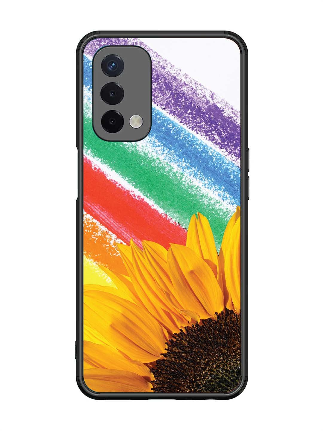 Oppo A74 5G Sunflower on Colourful Lines