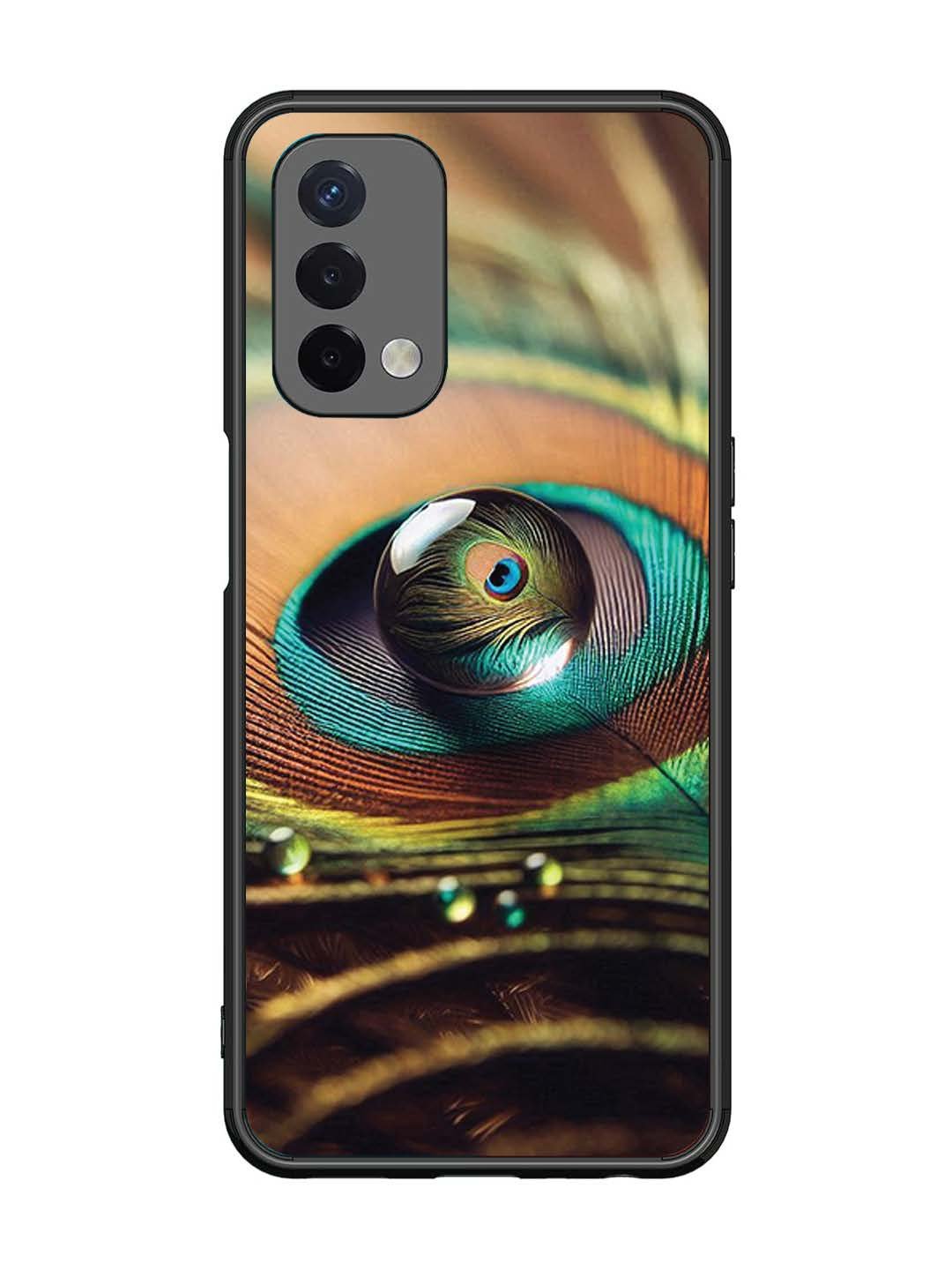 Oppo A74 5G Water Drop On Peacock Feather