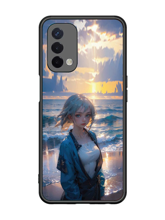 Oppo A74 5G Anime Girl Beach Ocean Waves