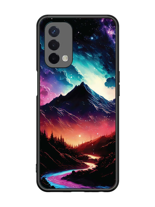 Oppo A74 5G mountain-valley-Colorful-cloud-at-night