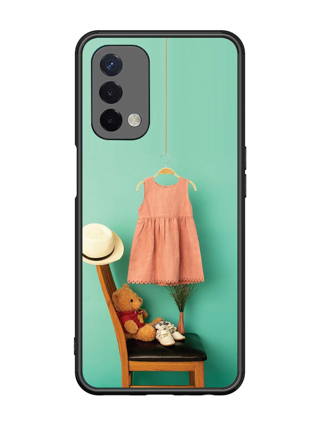 Oppo A74 5G Trendy dress for girl near toy bear