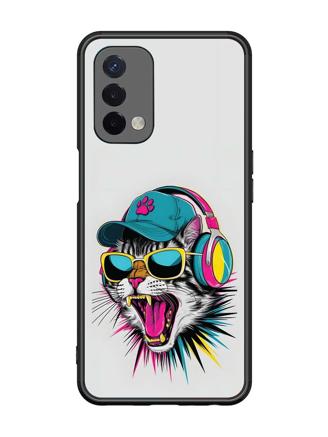 Oppo A74 5G Neon Pop Art DJ Cat Vibe