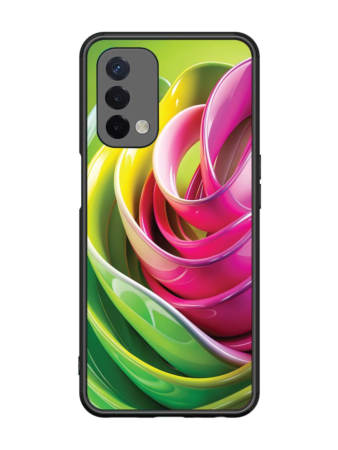 Oppo A74 5G Vibrant Swirl Glossy Ribbon Art