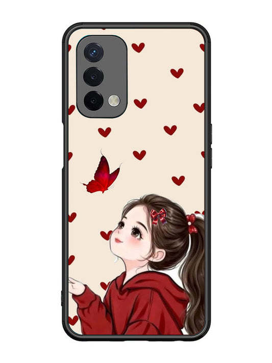 Oppo A74 5G Beautiful girl with red butterfly