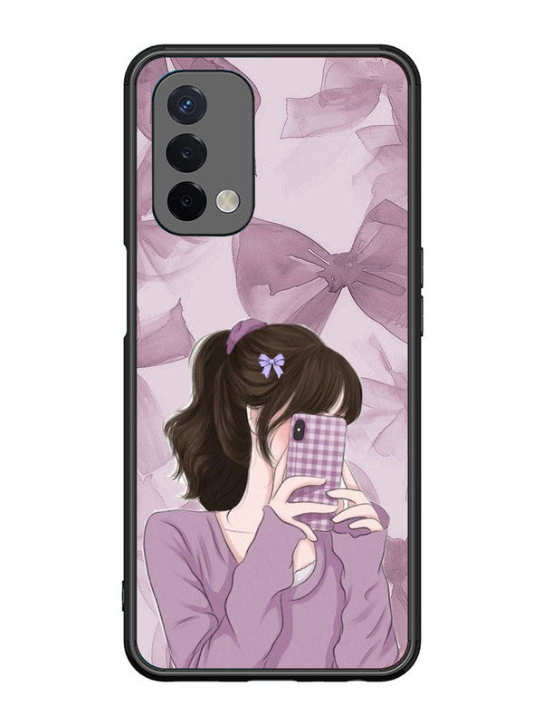 Oppo A74 5G Pinky Girl taking selfie