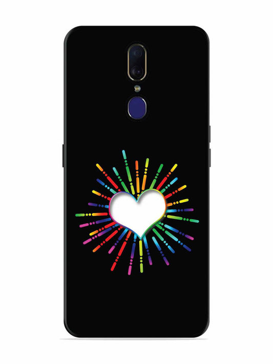 Oppo F11 Colourful Heart on Black