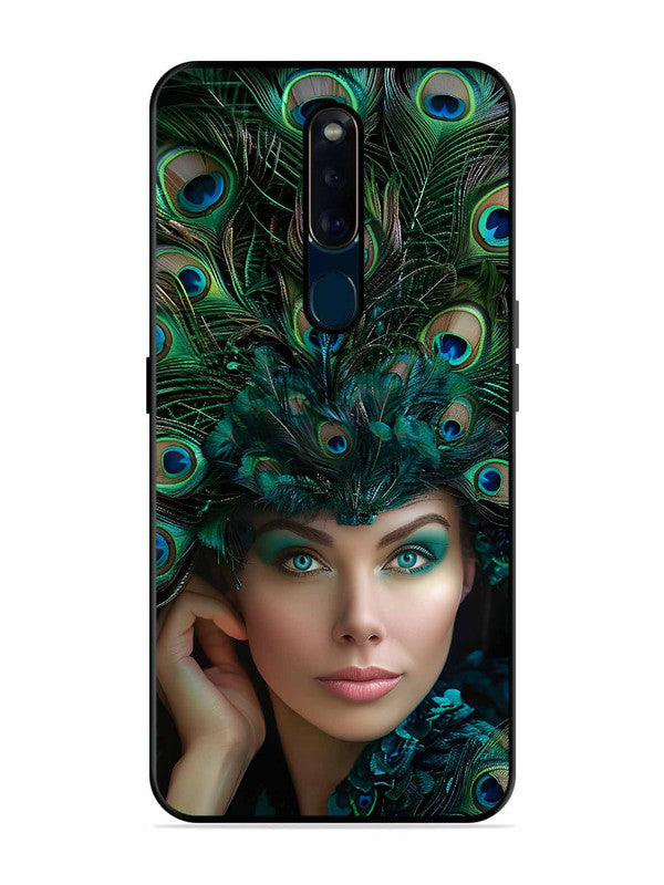 Oppo F11 Pro Girl with peacock feather Crown