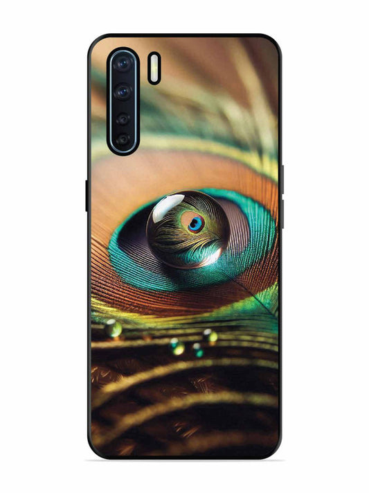 Oppo F15 Water Drop On Peacock Feather