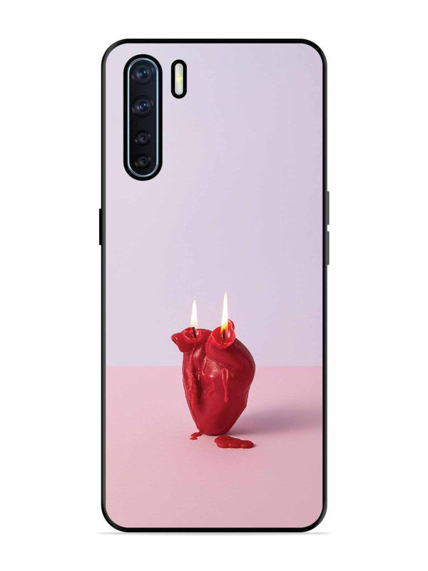 Oppo F15 A Lighted Heart Candle