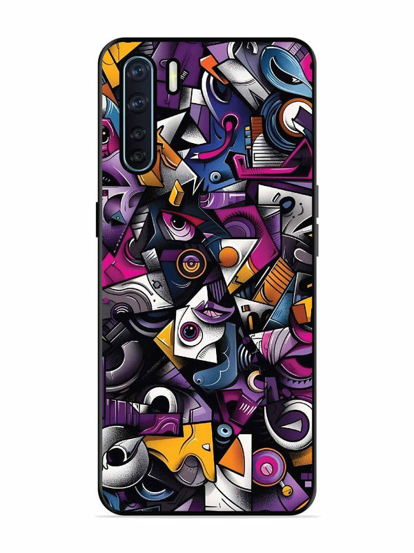 Oppo F15 Abstract Geometric Graffiti Chaos