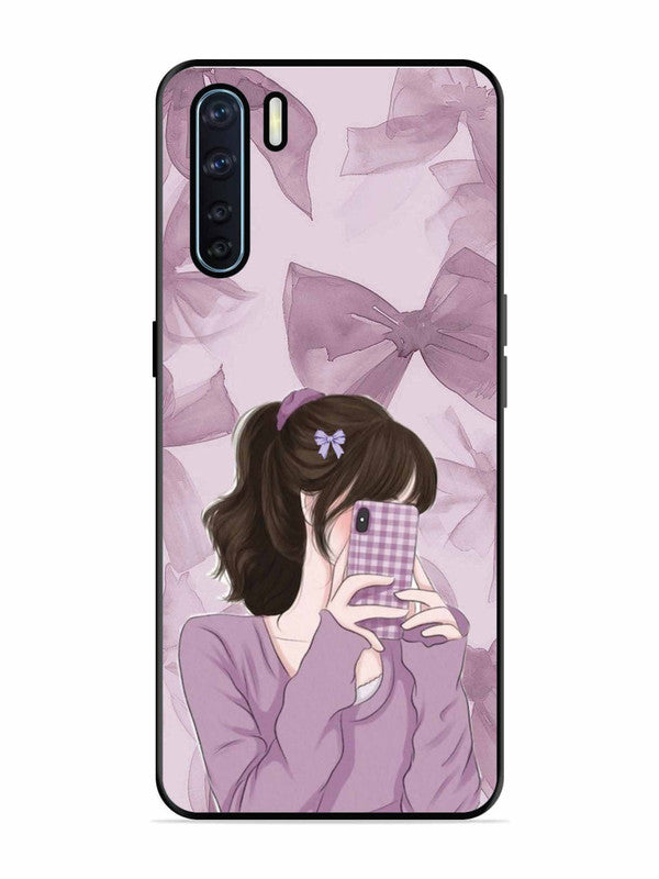Oppo F15 Pinky Girl taking selfie