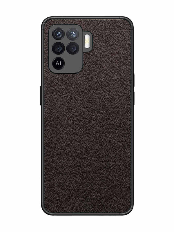 Oppo F19 Pro Print of Brown Leather Pattern