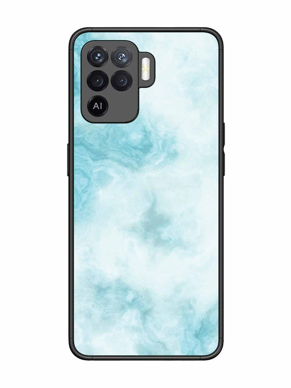 Oppo F19 Pro Light Blue with White Ocean Marble