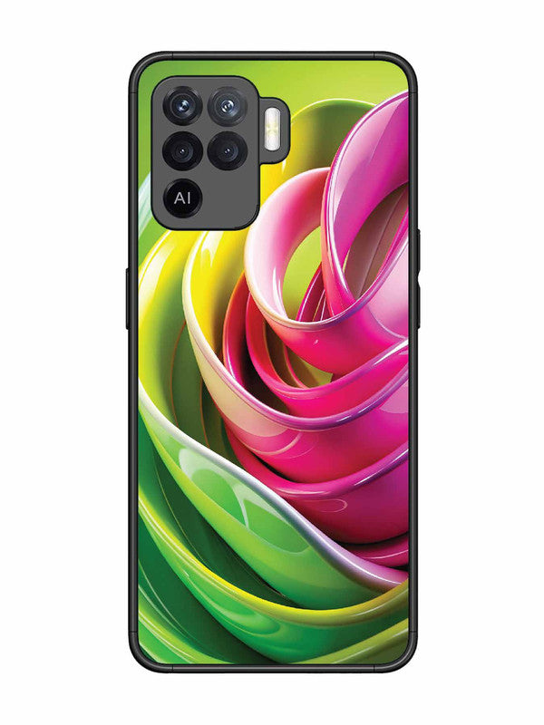 Oppo F19 Pro Vibrant Swirl Glossy Ribbon Art