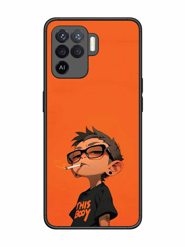 Oppo F19 Pro Vibrant Orange Attitude Cartoon