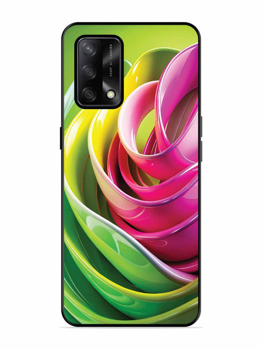 Oppo F19S Vibrant Swirl Glossy Ribbon Art