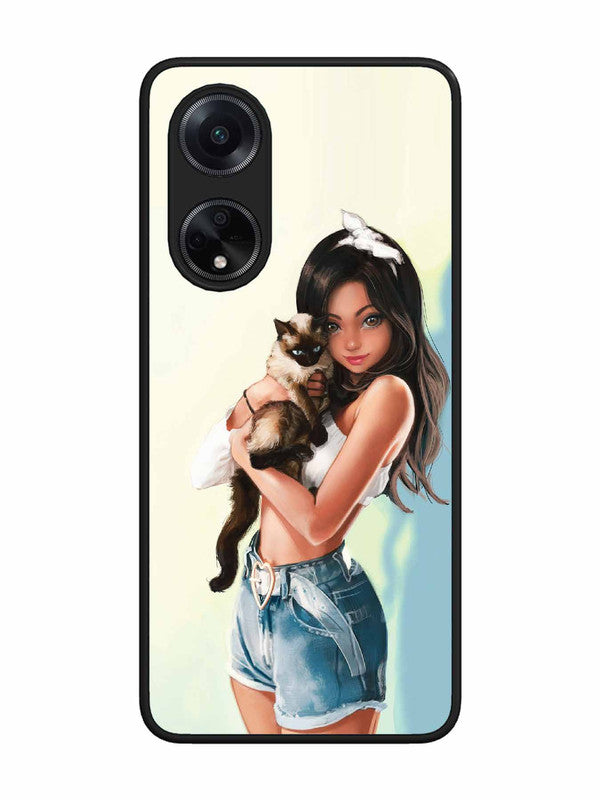 Oppo F23 5G Cute Girl with Cat
