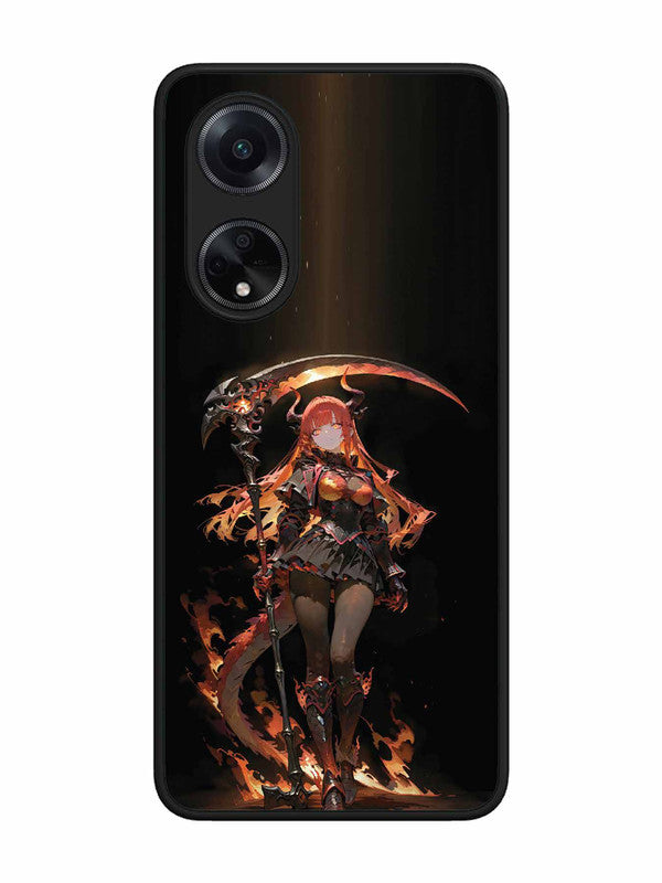 Oppo F23 5G anime-girl-sycthe-red-hair-horn