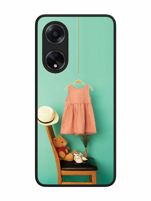Oppo F23 5G Trendy dress for girl near toy bear