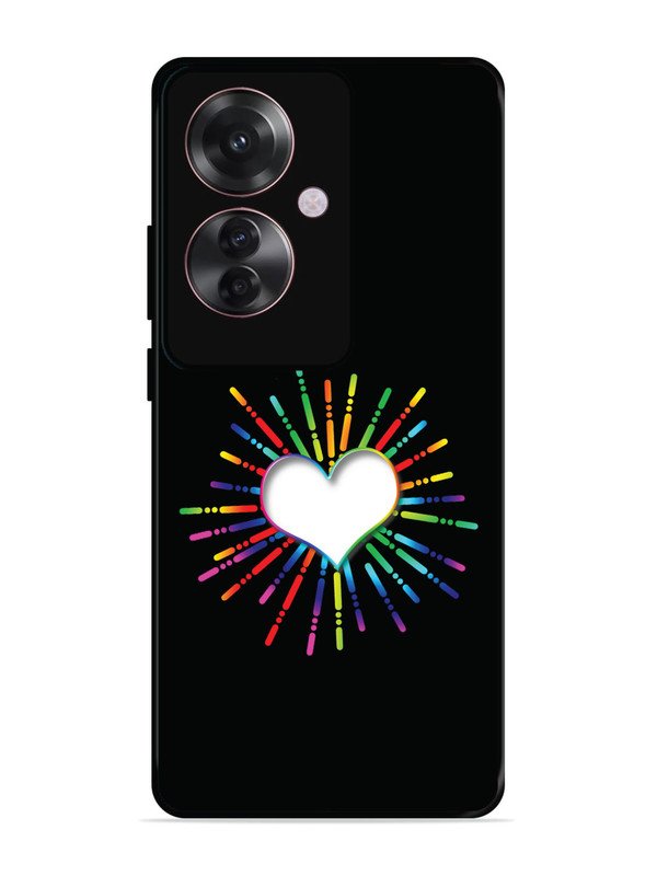 Oppo F25 Pro 5G Colourful Heart on Black