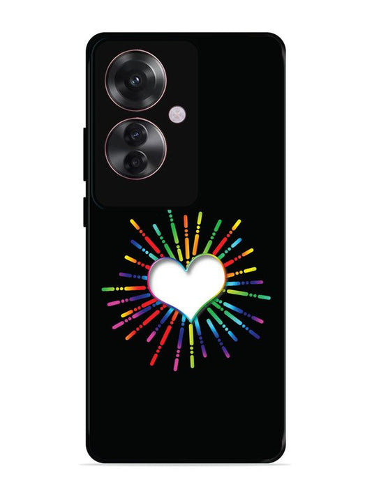 Oppo F25 Pro 5G Colourful Heart on Black
