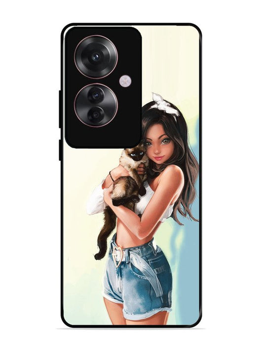 Oppo F25 Pro 5G Cute Girl with Cat
