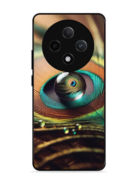 oppo f27 pro plus 5g Water Drop On Peacock Feather