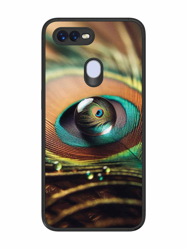 Oppo F9 Water Drop On Peacock Feather