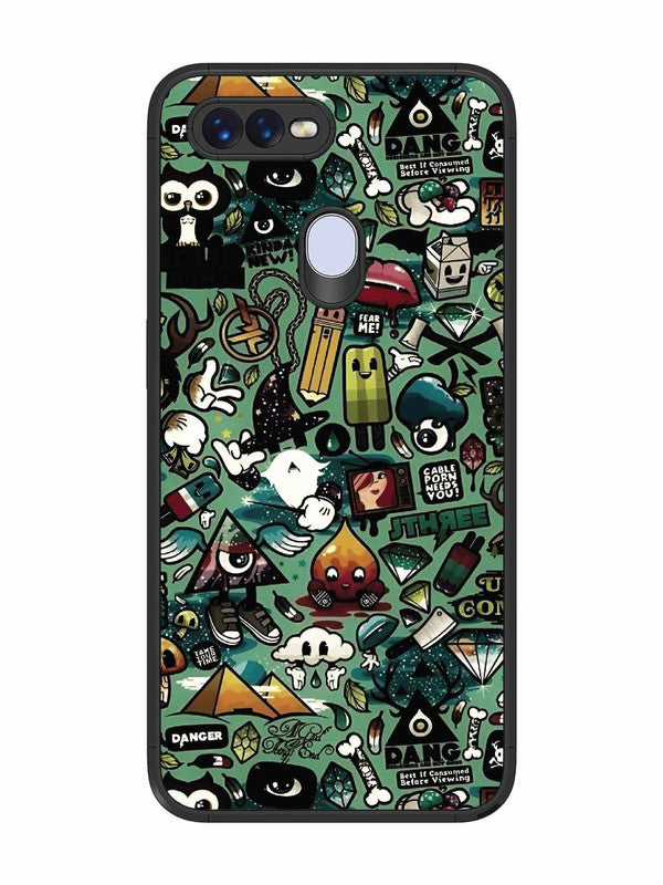 Oppo F9 Pop Art Doodle Graffiti Collage