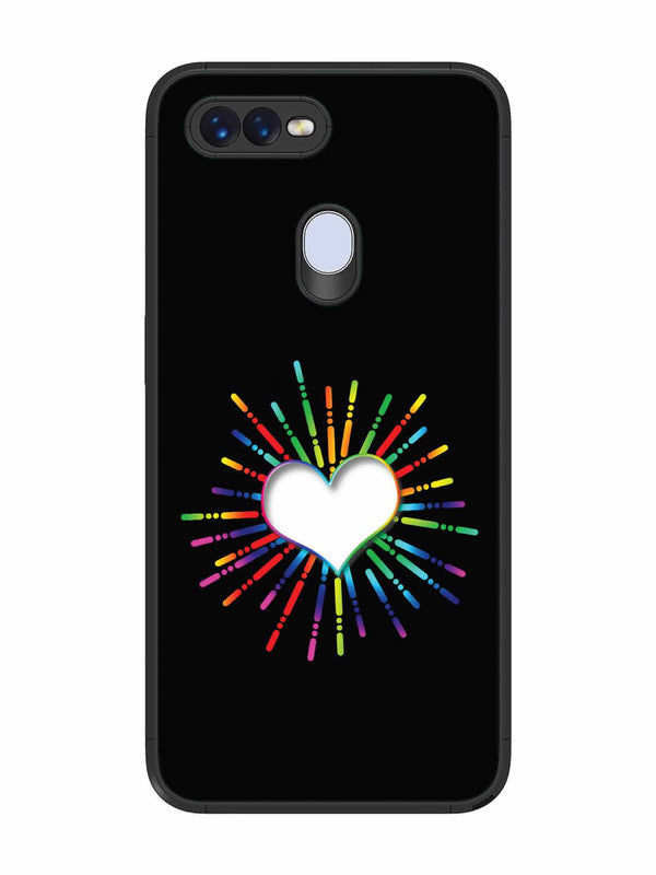 Oppo F9 Pro Colourful Heart on Black