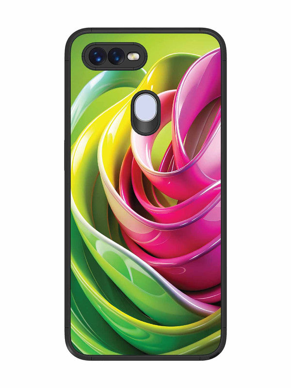 Oppo F9 Pro Vibrant Swirl Glossy Ribbon Art