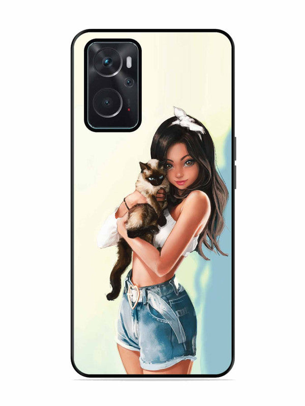 Oppo K10 4G Cute Girl with Cat